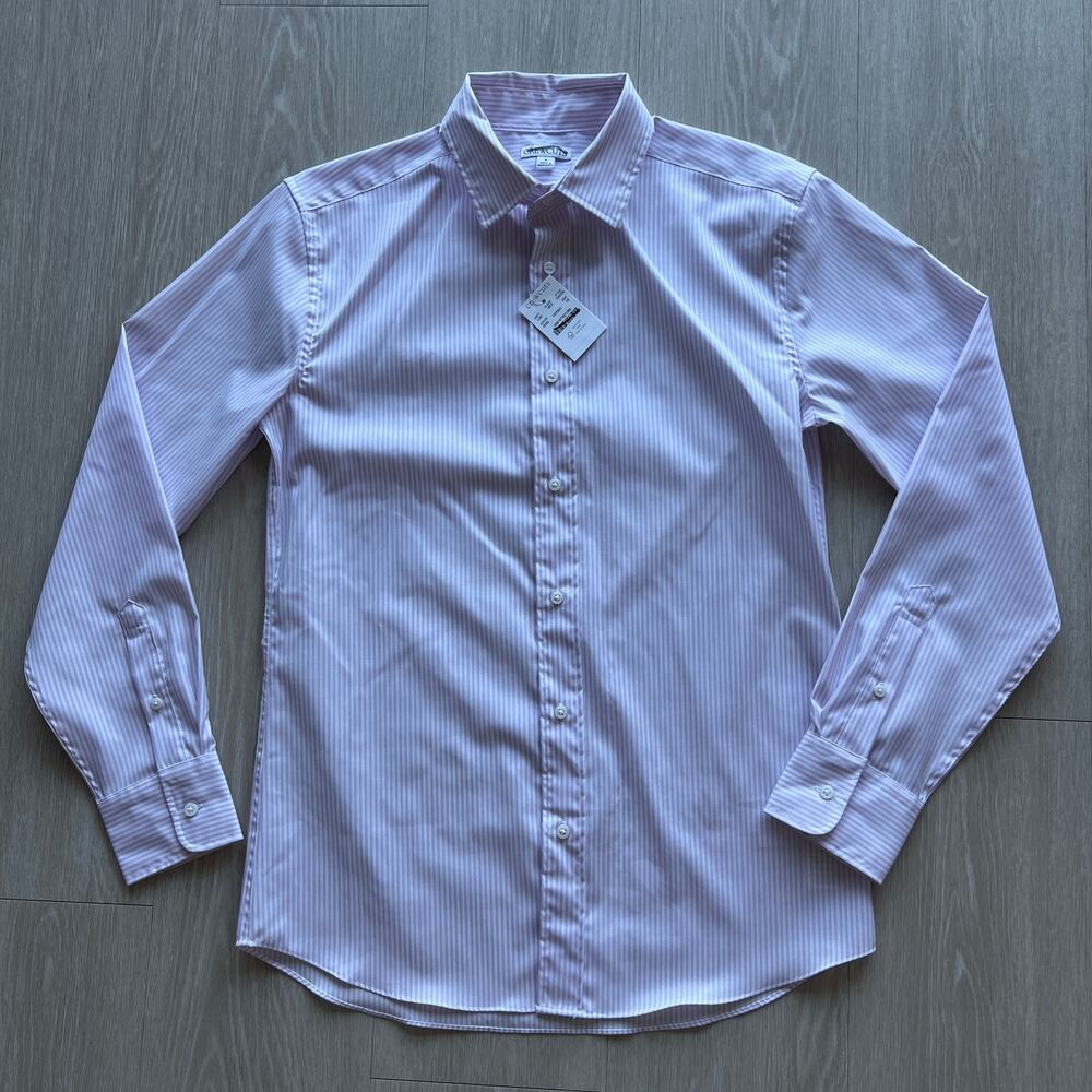 Crewcuts Ludlow Premium Fine Cotton Dress Shirt Boys Size 16 Striped Flaw